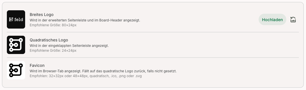 Logos hochladen