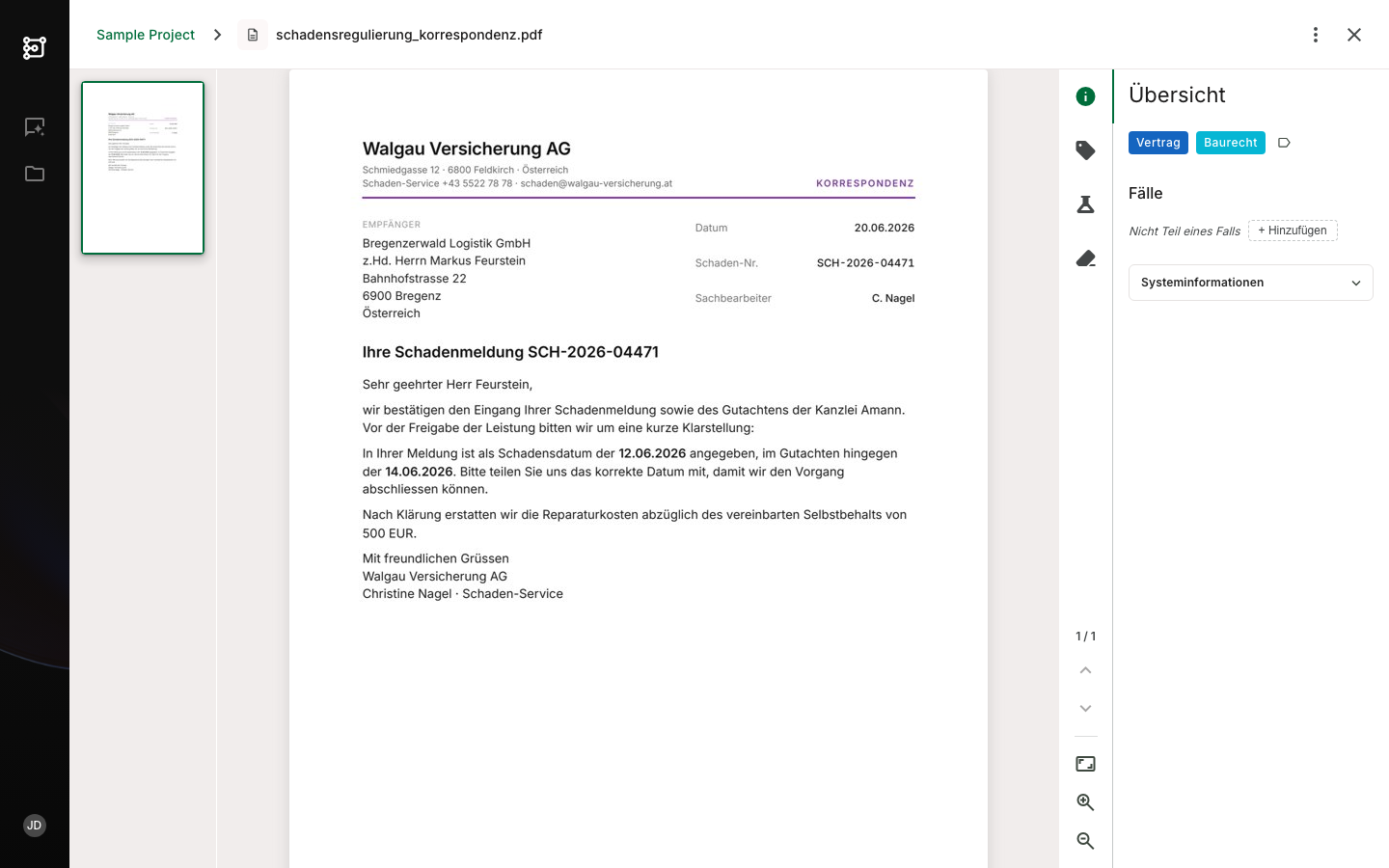 Dokumentansicht