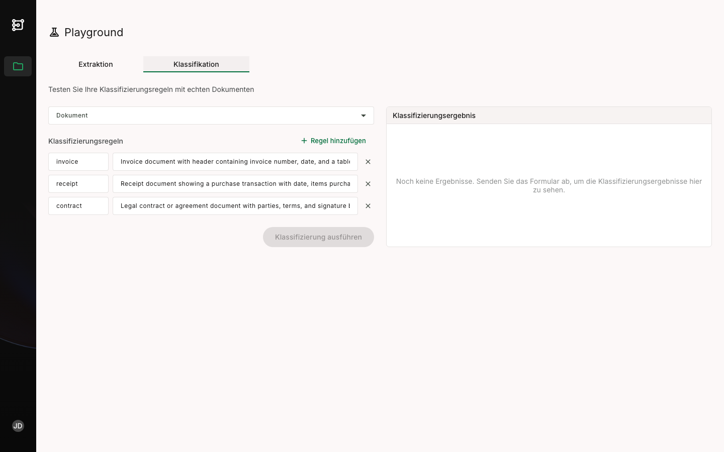 Playground — Klassifikation