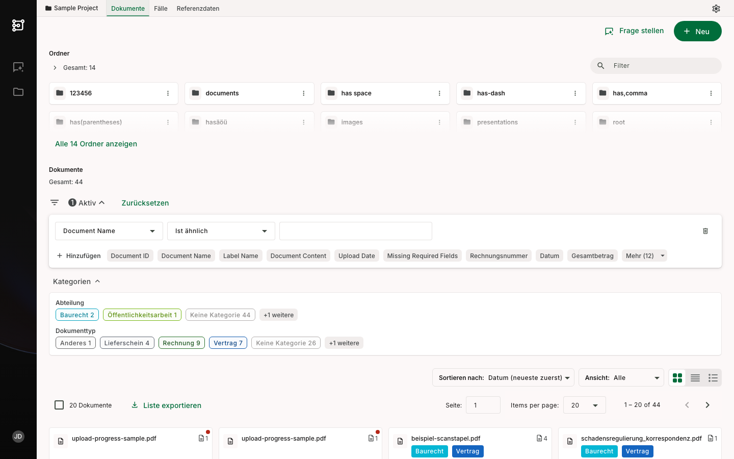 Filter-Formular mit aktiver Abfrage